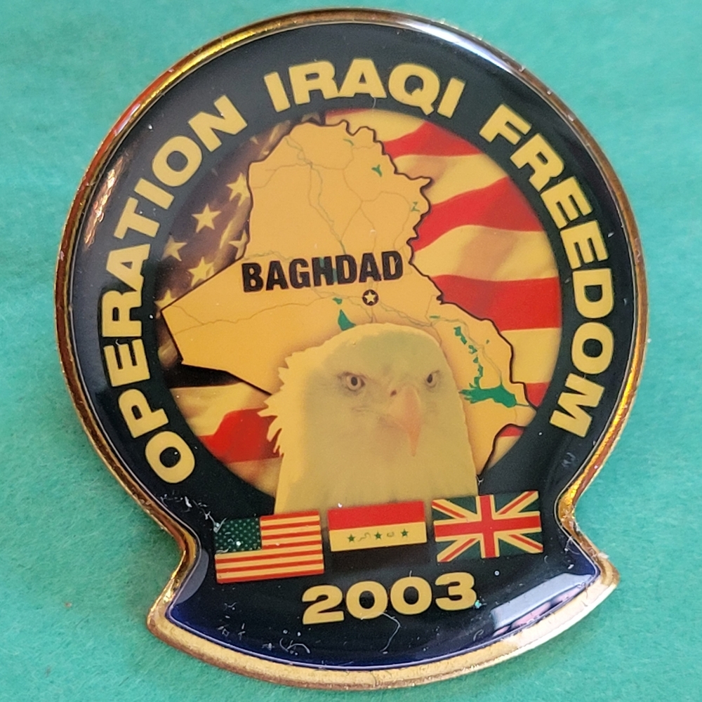 Operation Iraqi Freedom 2003 Pin ~ Made in USA ~ Unisex ~ FINAL PRICE!